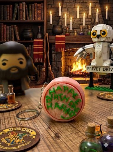 Harry Potter Pasta Temalı Anahtarlık