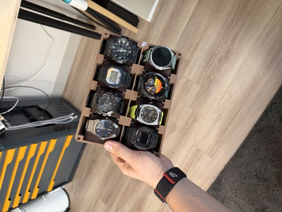 8’li Saat Düzenleyici & Sergileme Tepsisi | Bölmeli Masaüstü Organizer