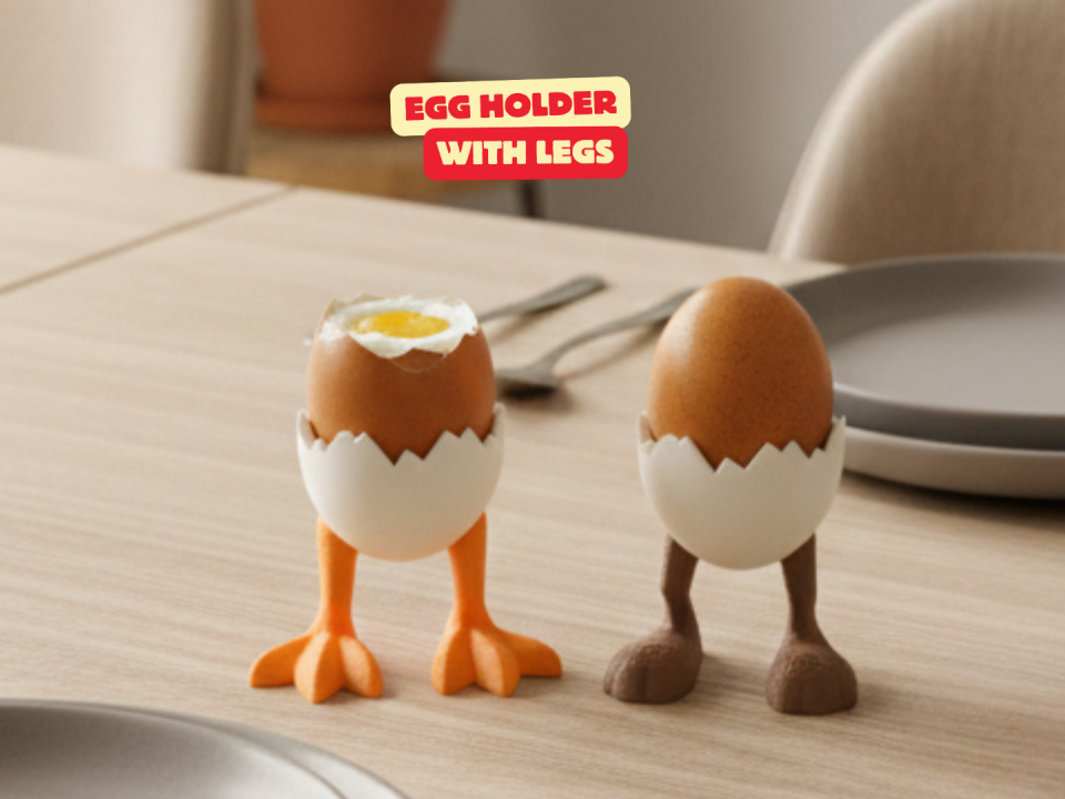 Ayaklı Yumurta Tutucu (Yumurtalık) | Sevimli Dekoratif Yumurta Standı – 2’li Set