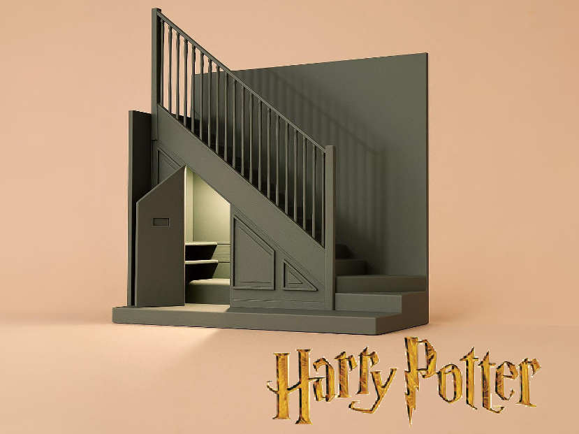 Merdiven Altı Oda Temalı LED’li Kitap Desteği (Book Nook) | Dekoratif Kitaplık Dioraması