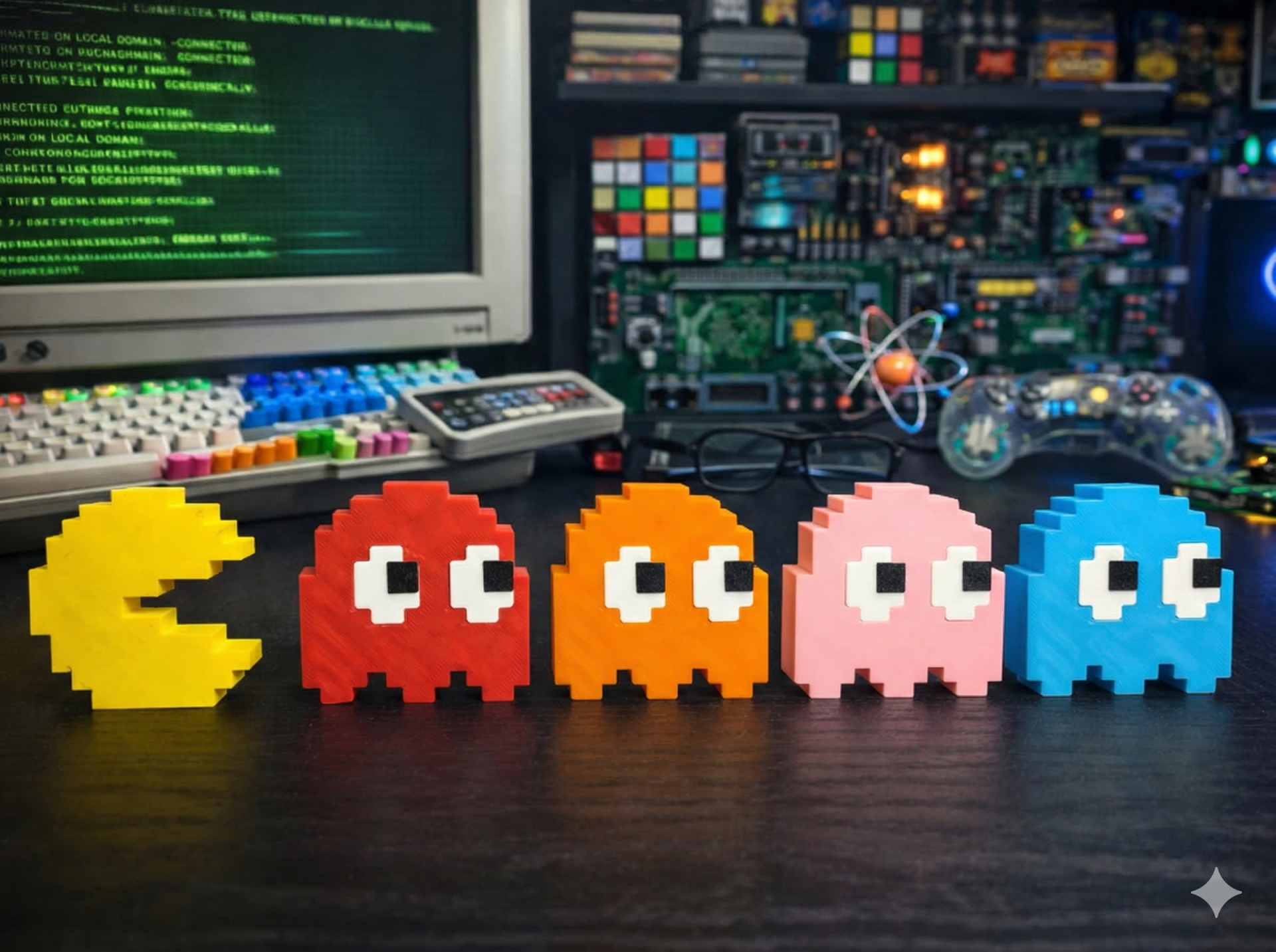 Retro Arcade Pacman Dekor Seti