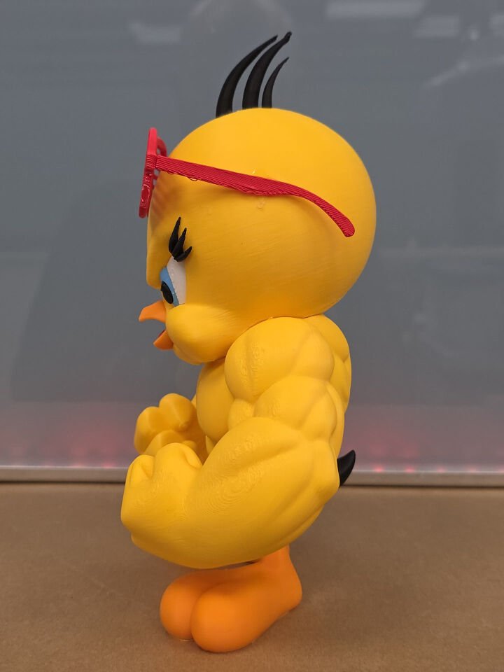 Tweety Temalı Kaslı 3D Baskı Dekor Figürü
